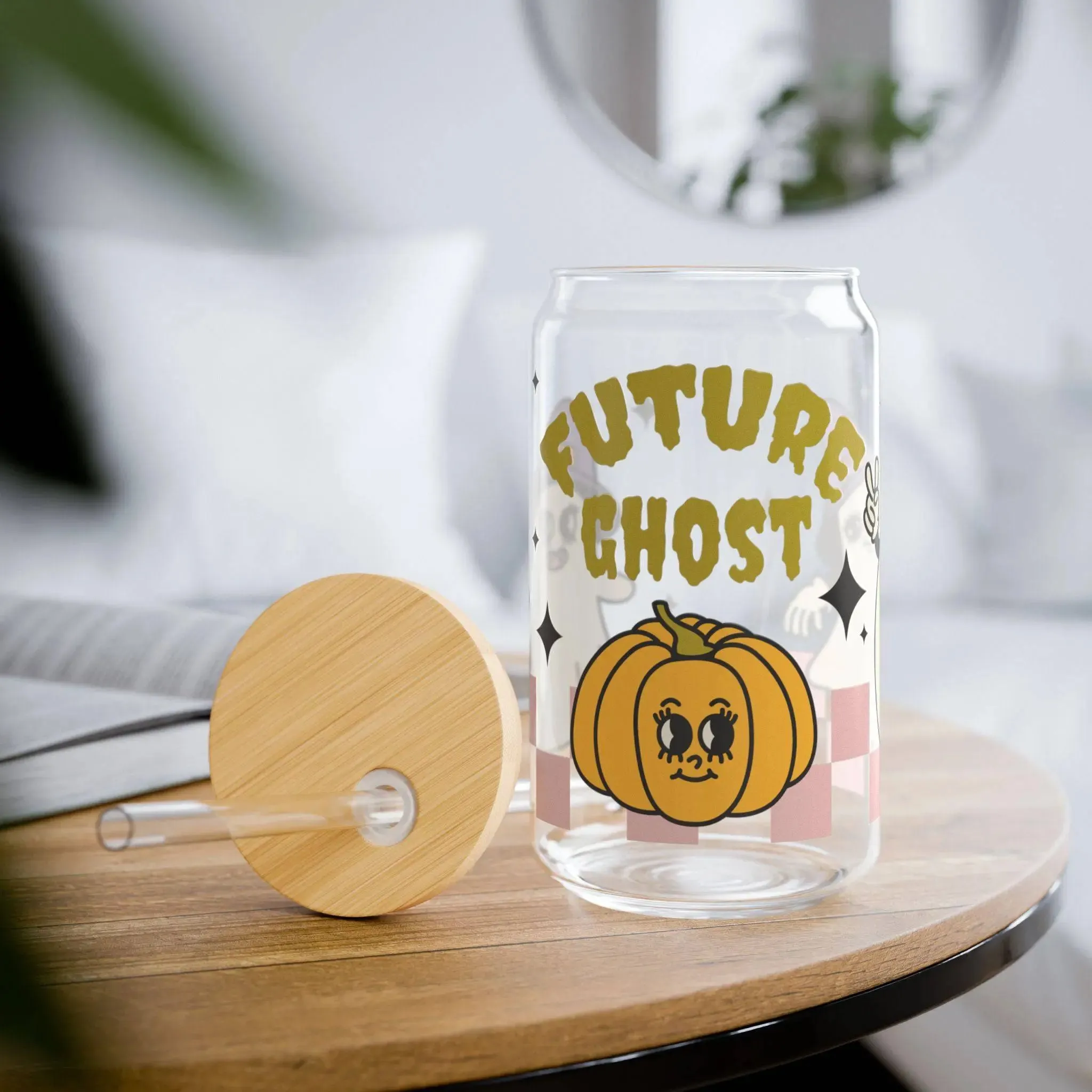 16oz Future Ghost Sipper Glass - Unique  Stylish Halloween Drinkware