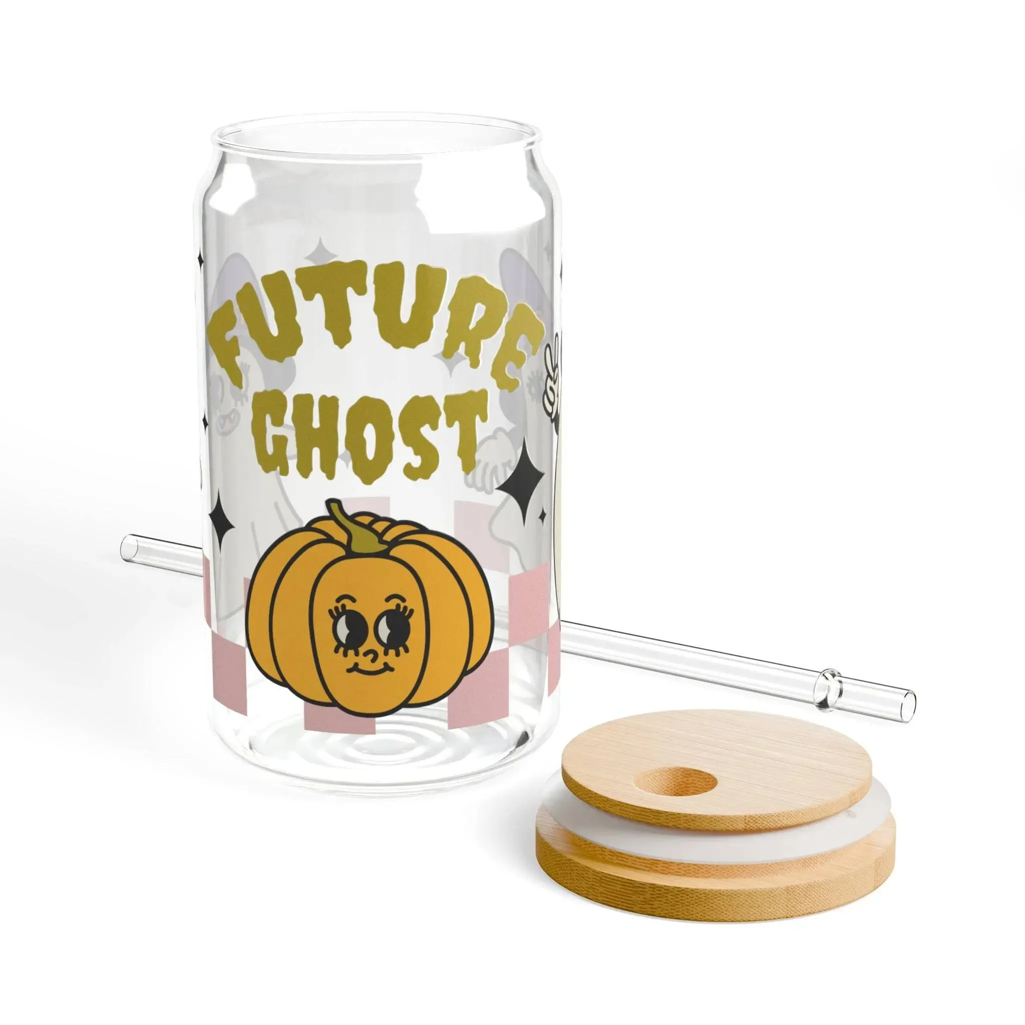 16oz Future Ghost Sipper Glass - Unique  Stylish Halloween Drinkware