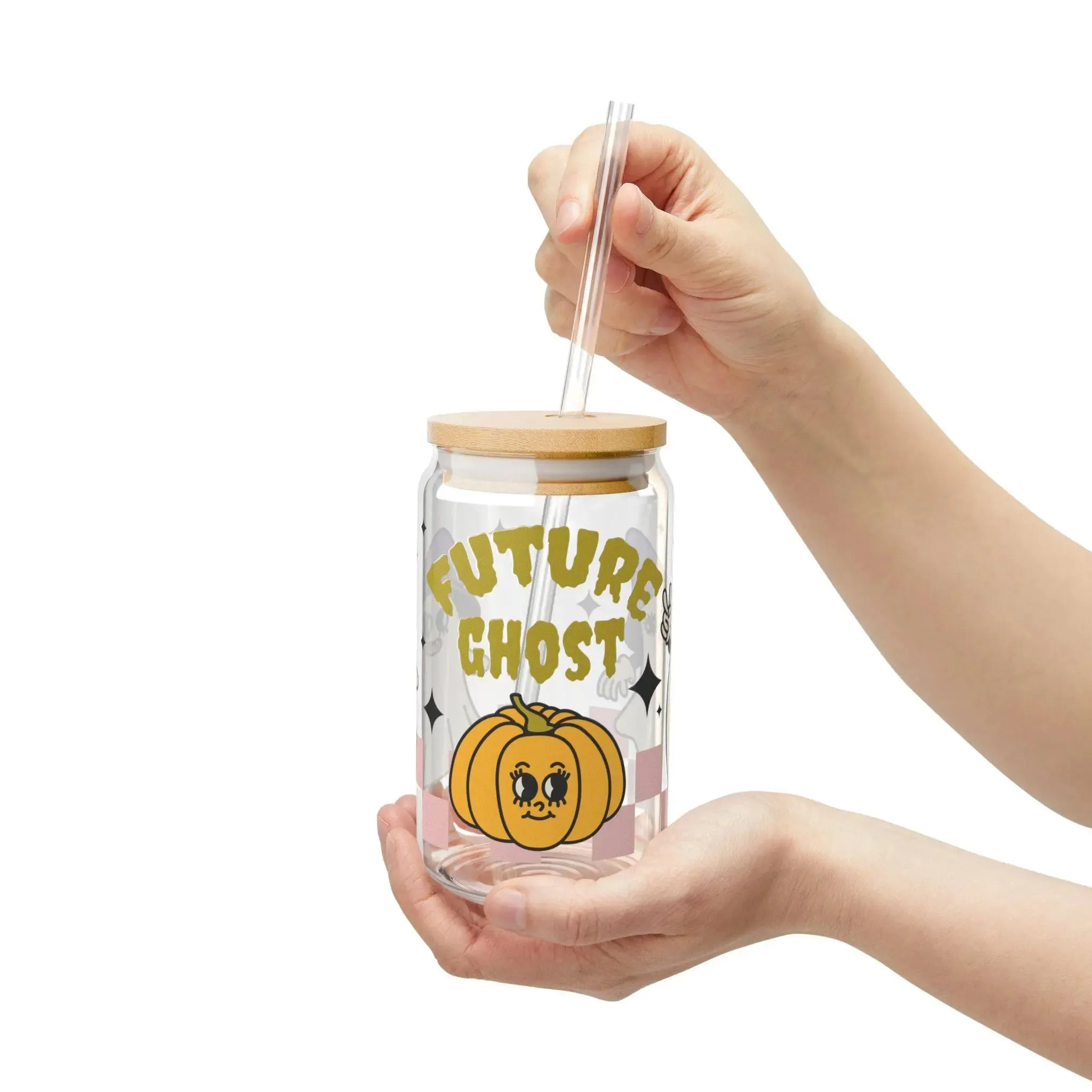 16oz Future Ghost Sipper Glass - Unique  Stylish Halloween Drinkware