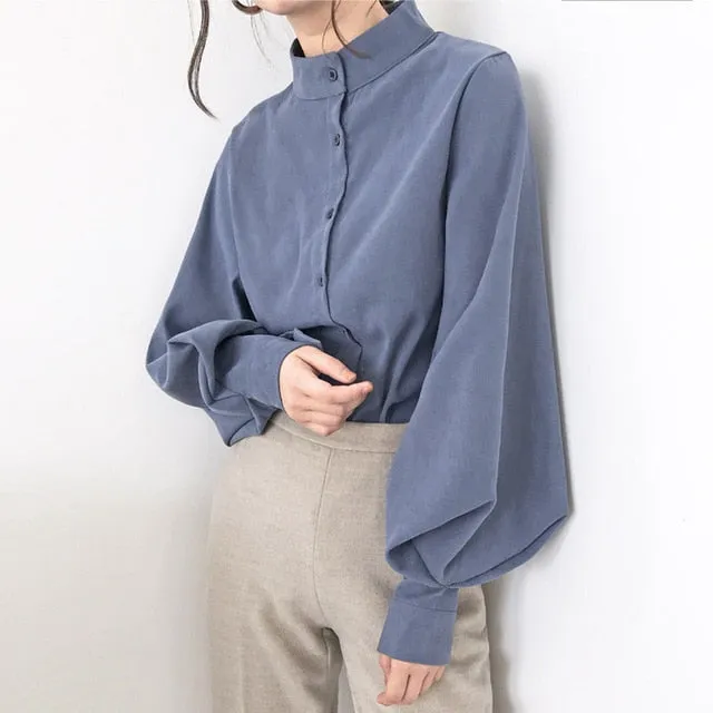 2021 Big Lantern Long Sleeve Women Office Work Blouse Sizes S - 2XL