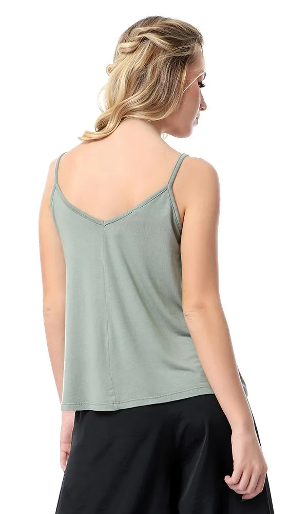 54067 Decorative Buttons Fluffy Sage Green Top