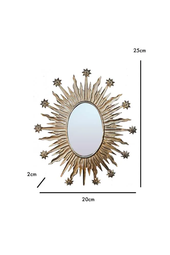 Antique Silver Sunburst & Stars Mirror