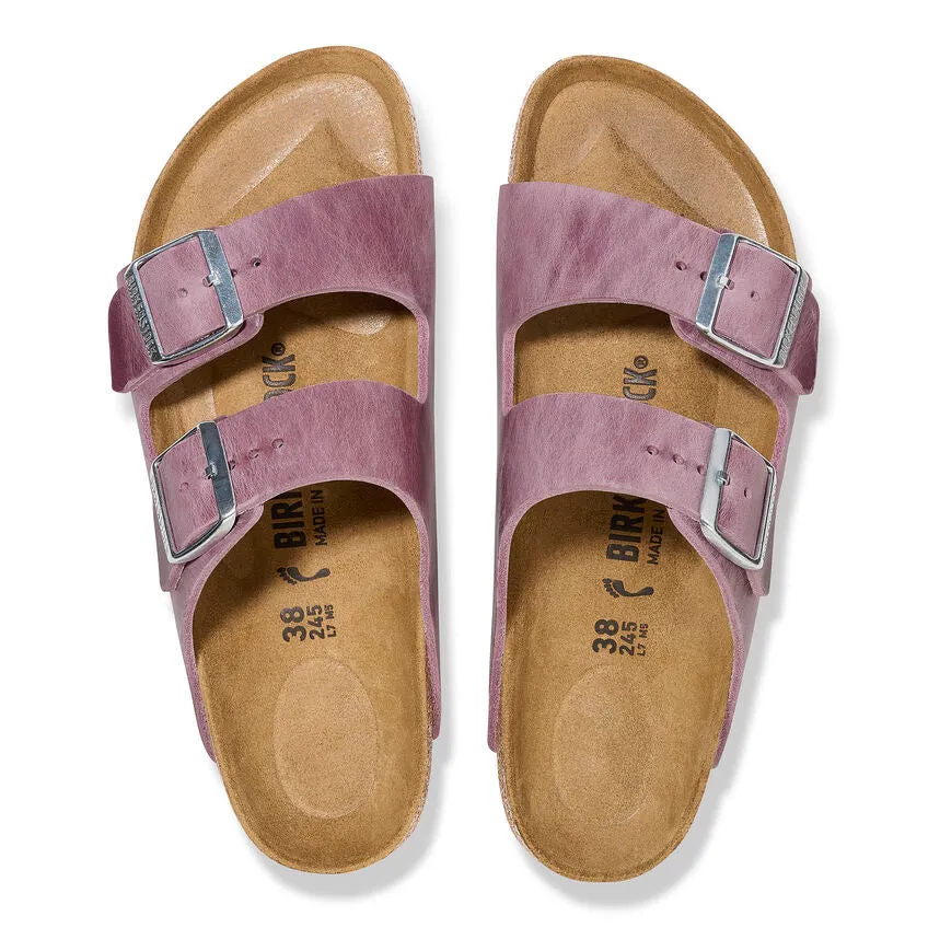 Arizona Classic Footbed Sandal in Lavender Oiled Leather