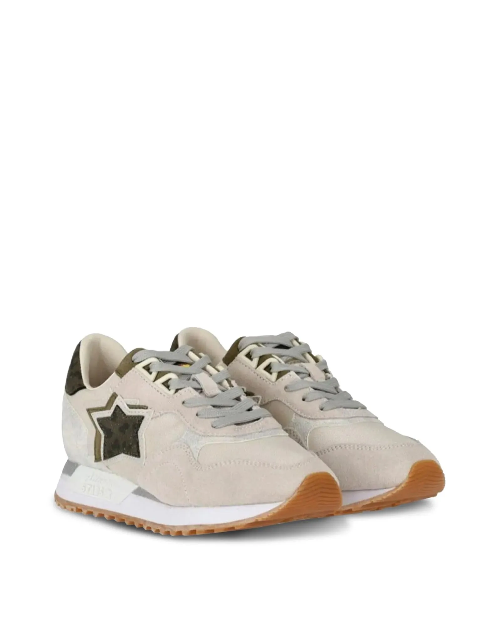 Atlantic Stars Anfibio Womens Suede Leather Sneakers WhiteLeopard