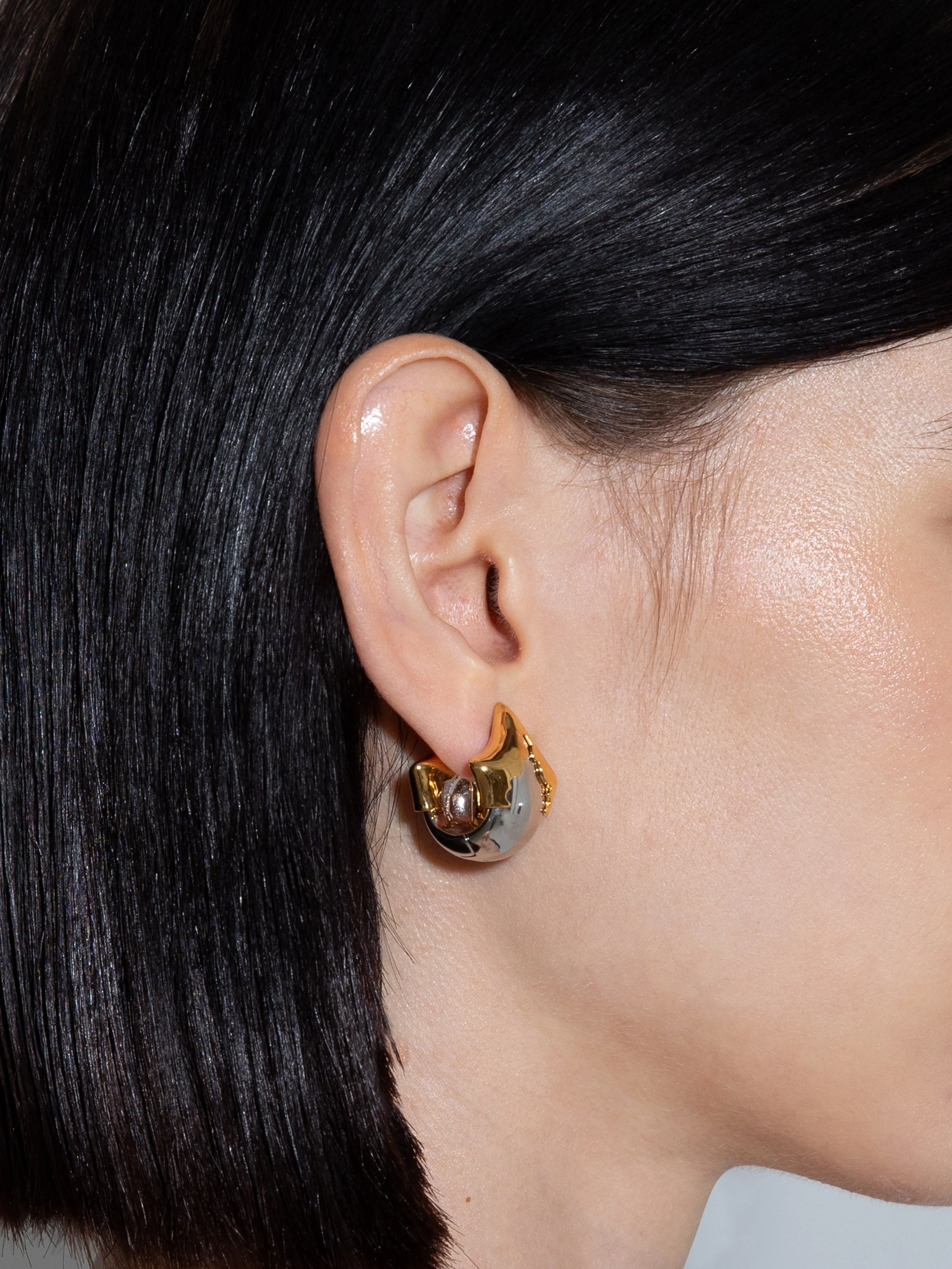 August Palladium and 18kt Gold-Plated Earrings