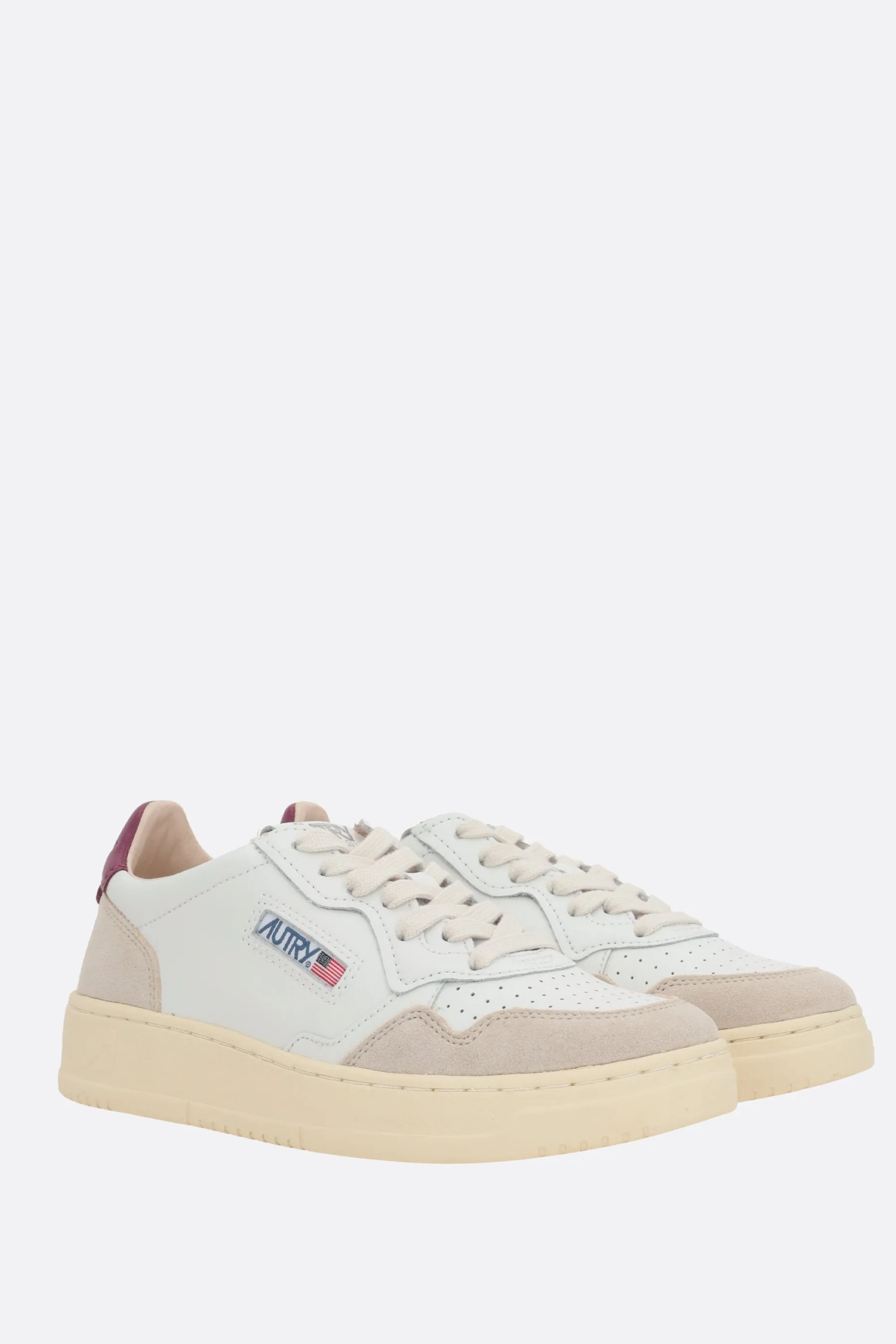 Autry Medalist smooth leather and suede sneakers