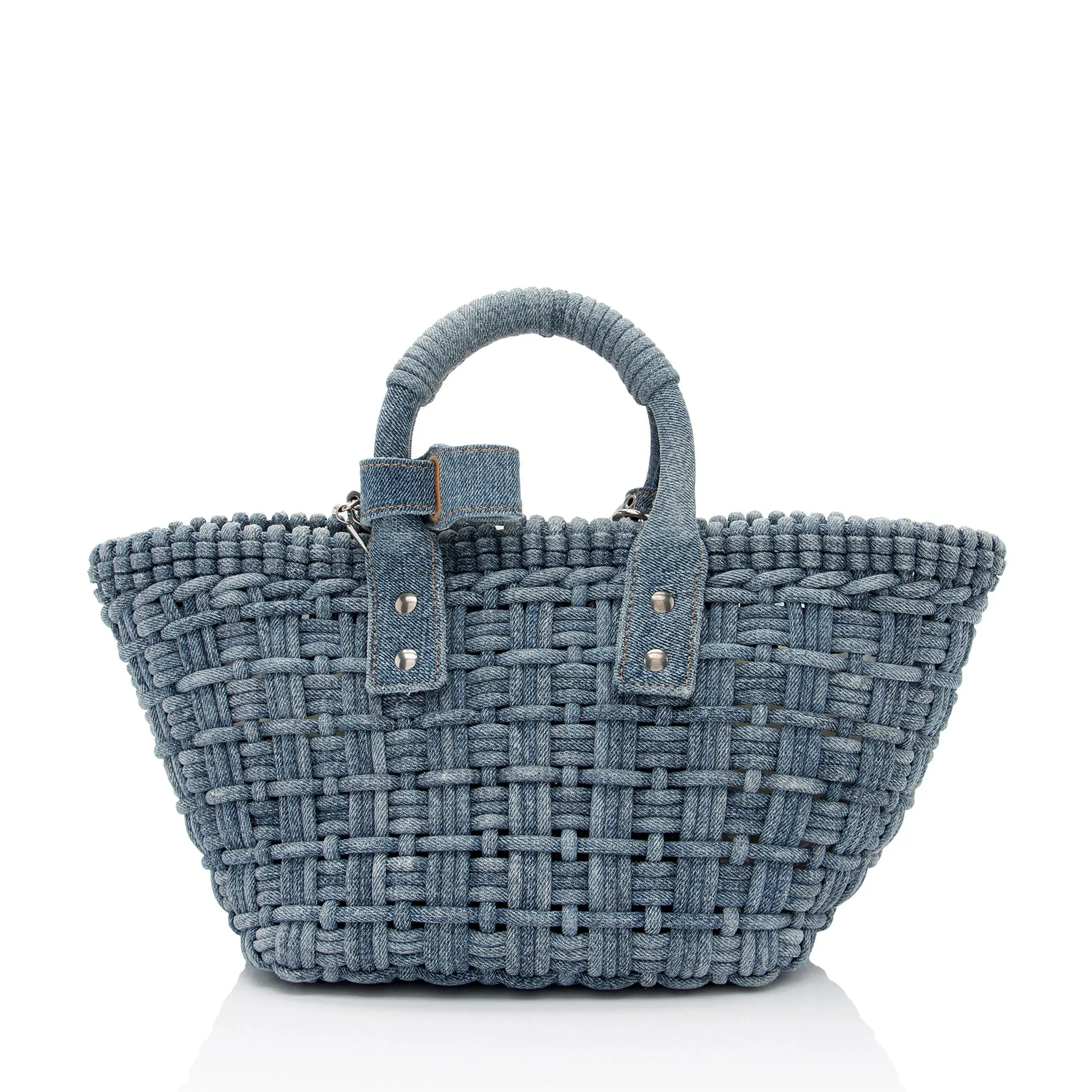 Balenciaga Denim Bistro Panier XS Tote (SHF-73HneA)