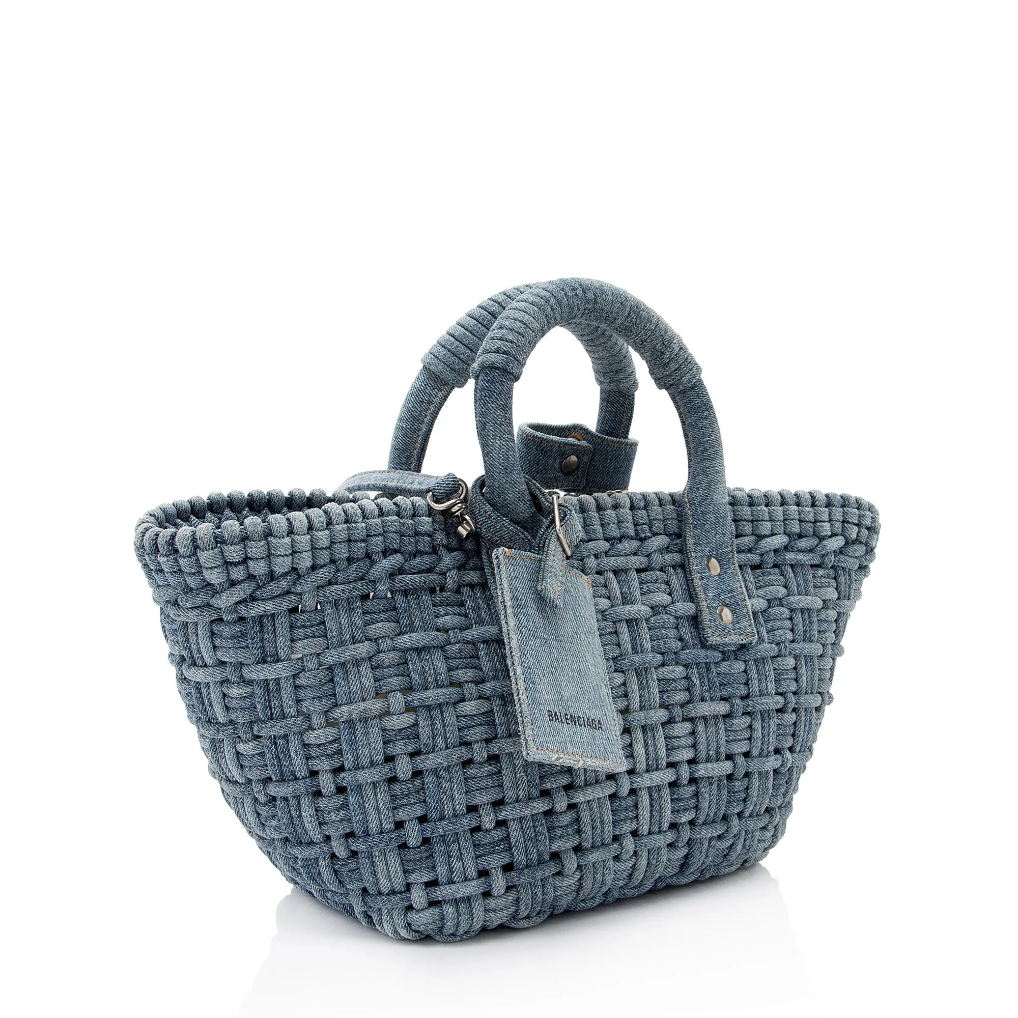 Balenciaga Denim Bistro Panier XS Tote (SHF-73HneA)