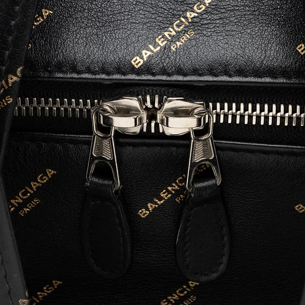 Balenciaga Leather Logo Bazar Medium Tote (SHF-16285)