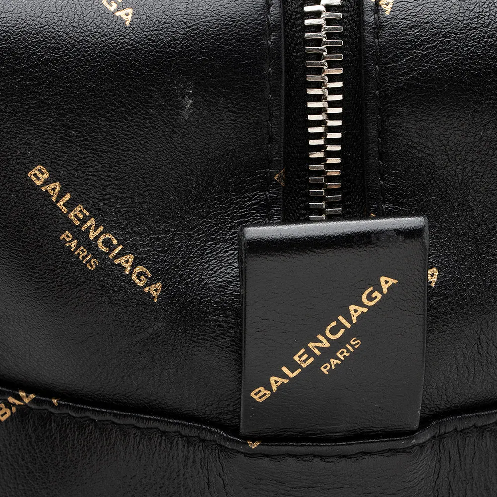 Balenciaga Leather Logo Bazar Medium Tote (SHF-16285)