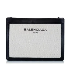 Balenciaga Navy Pochette Canvas Crossbody Bag (SHG-30034)