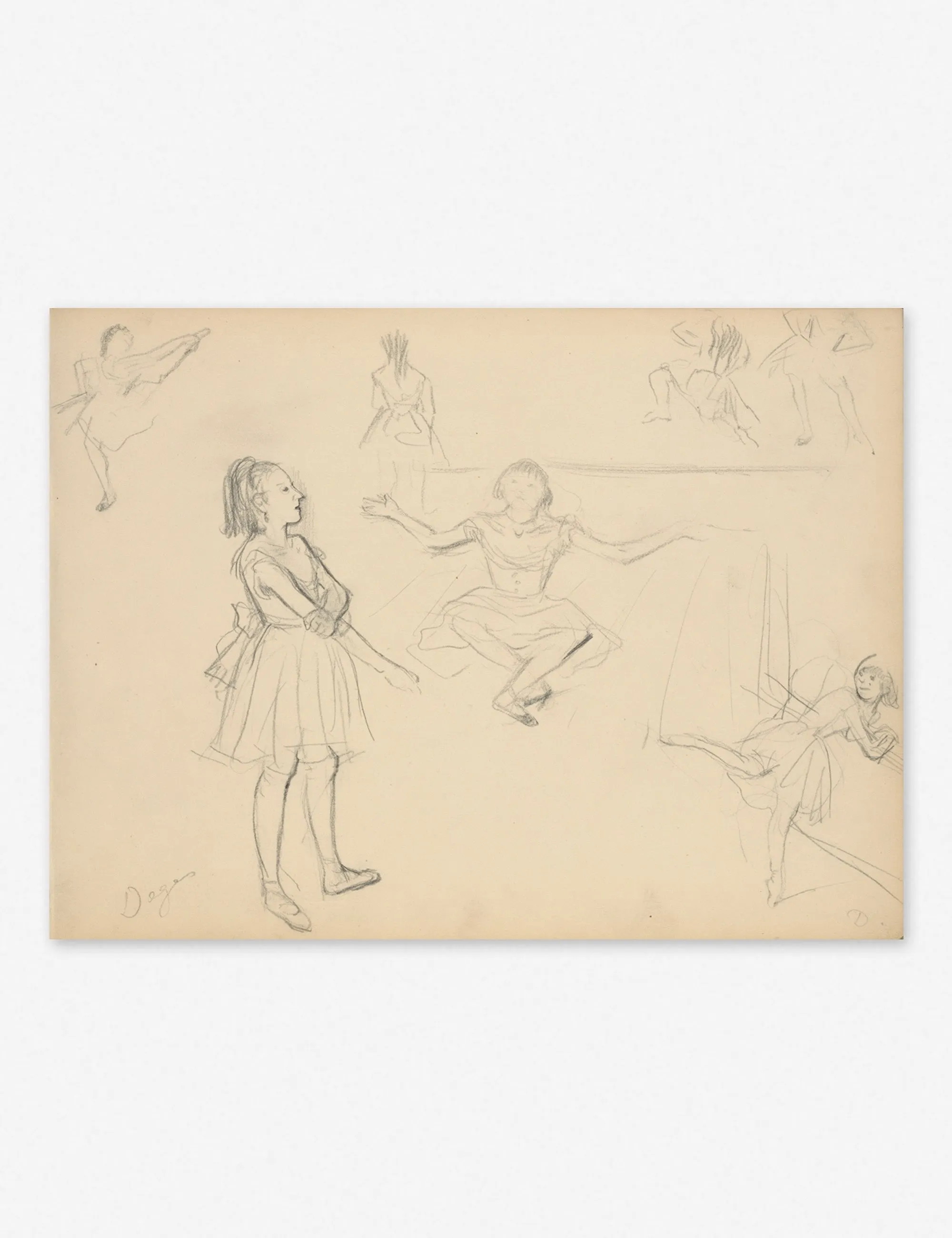 Ballet Dancers Rehearsing Wall Art by Edgar Degas