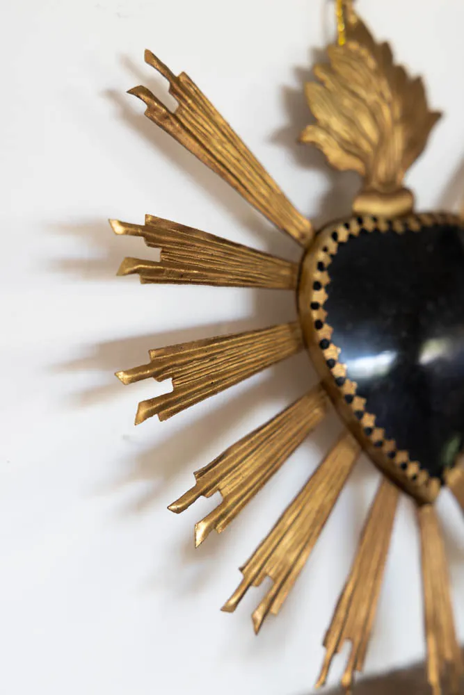 Black & Gold Sacred Heart Hanging Ornament