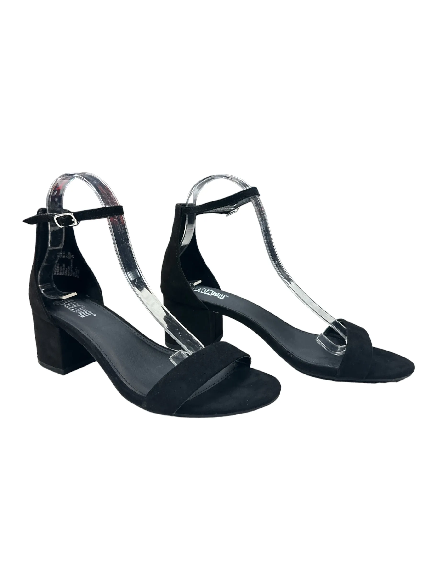 Black Sandals Heels Block Brash, Size 8.5