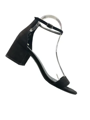 Black Sandals Heels Block Brash, Size 8.5