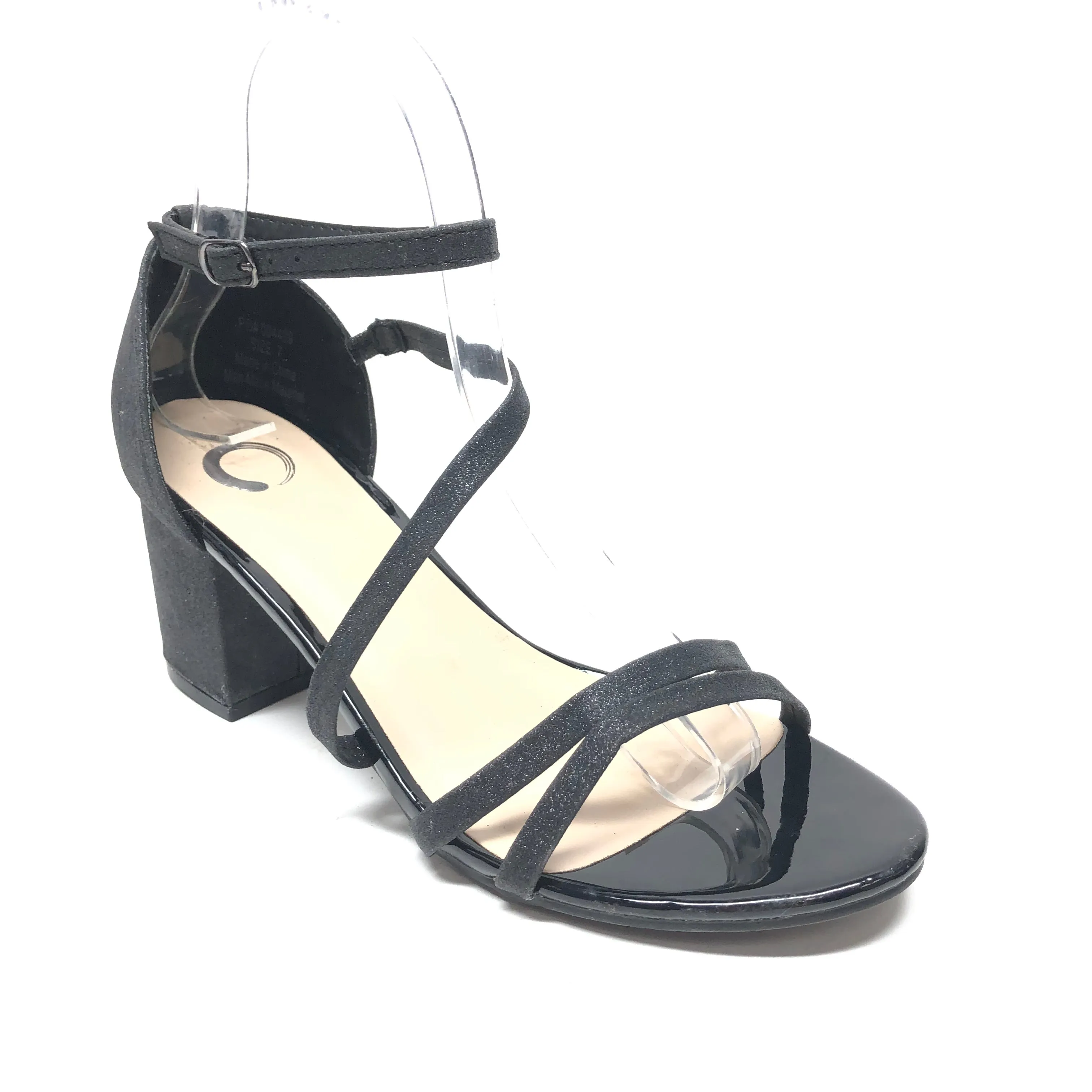 Black Sandals Heels Block Journee, Size 7