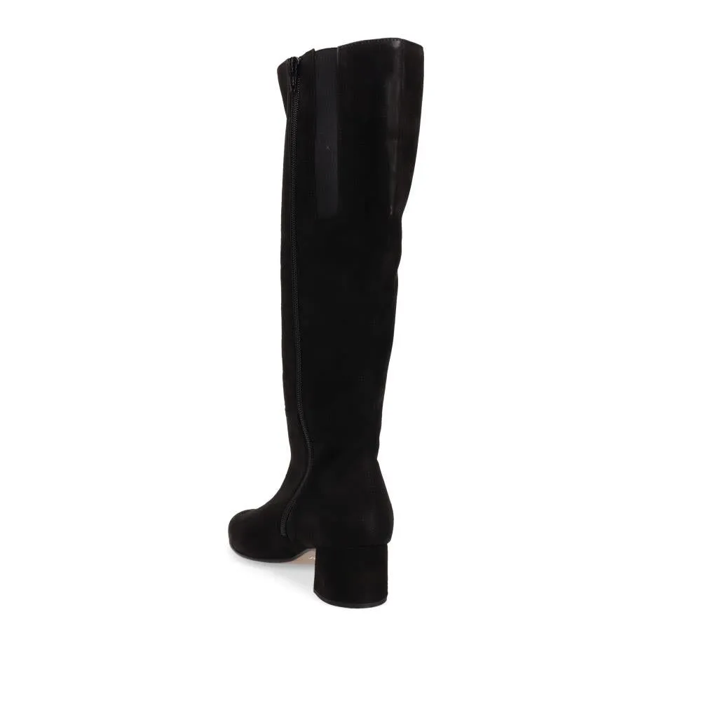 Block Heel Leather Long Boots - GAB40533 / 326 846