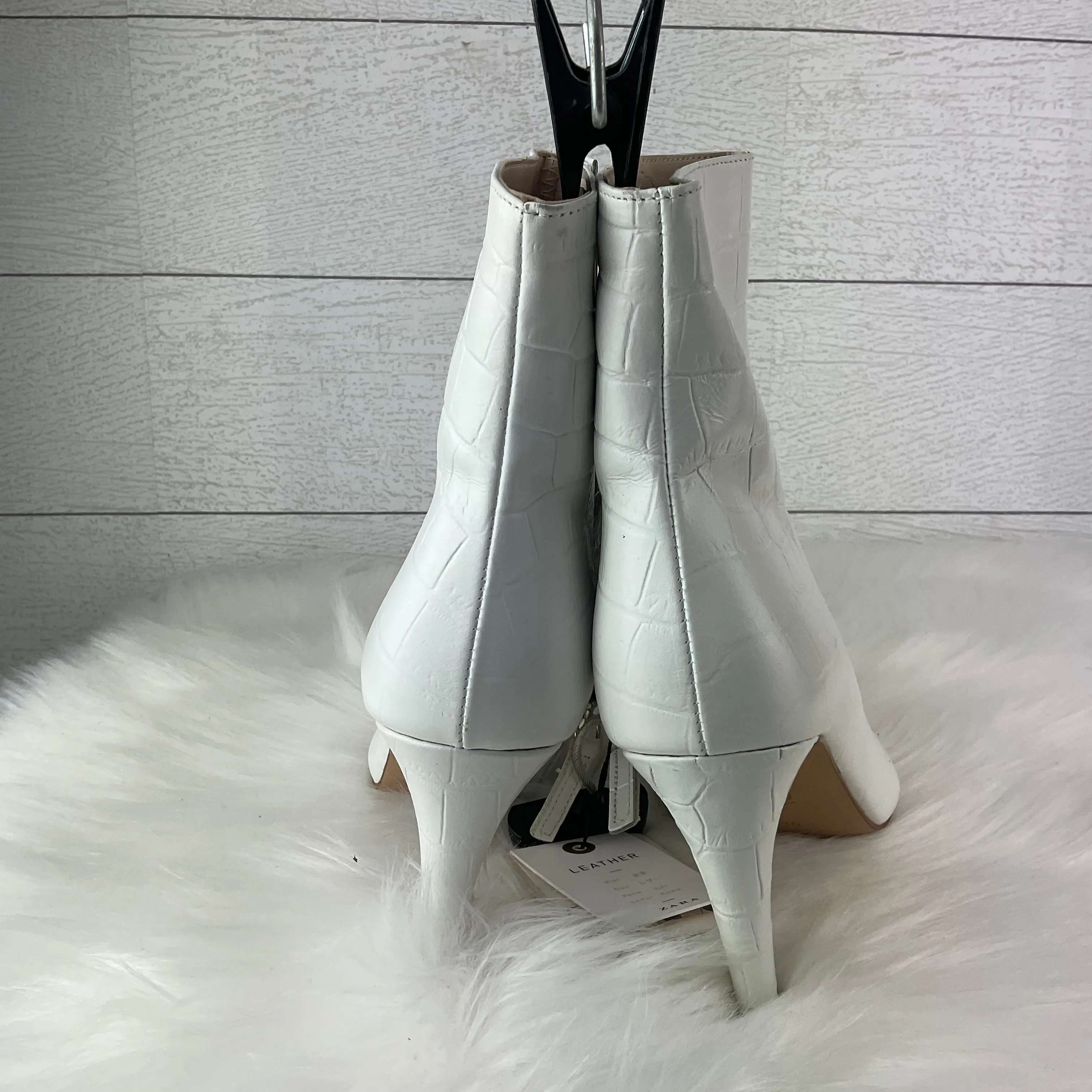 Boots Ankle Heels By Zara In White, Size: 7.5