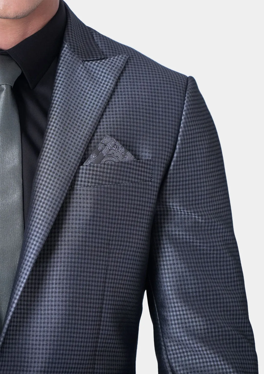 Bowery Grey Microcheck Suit