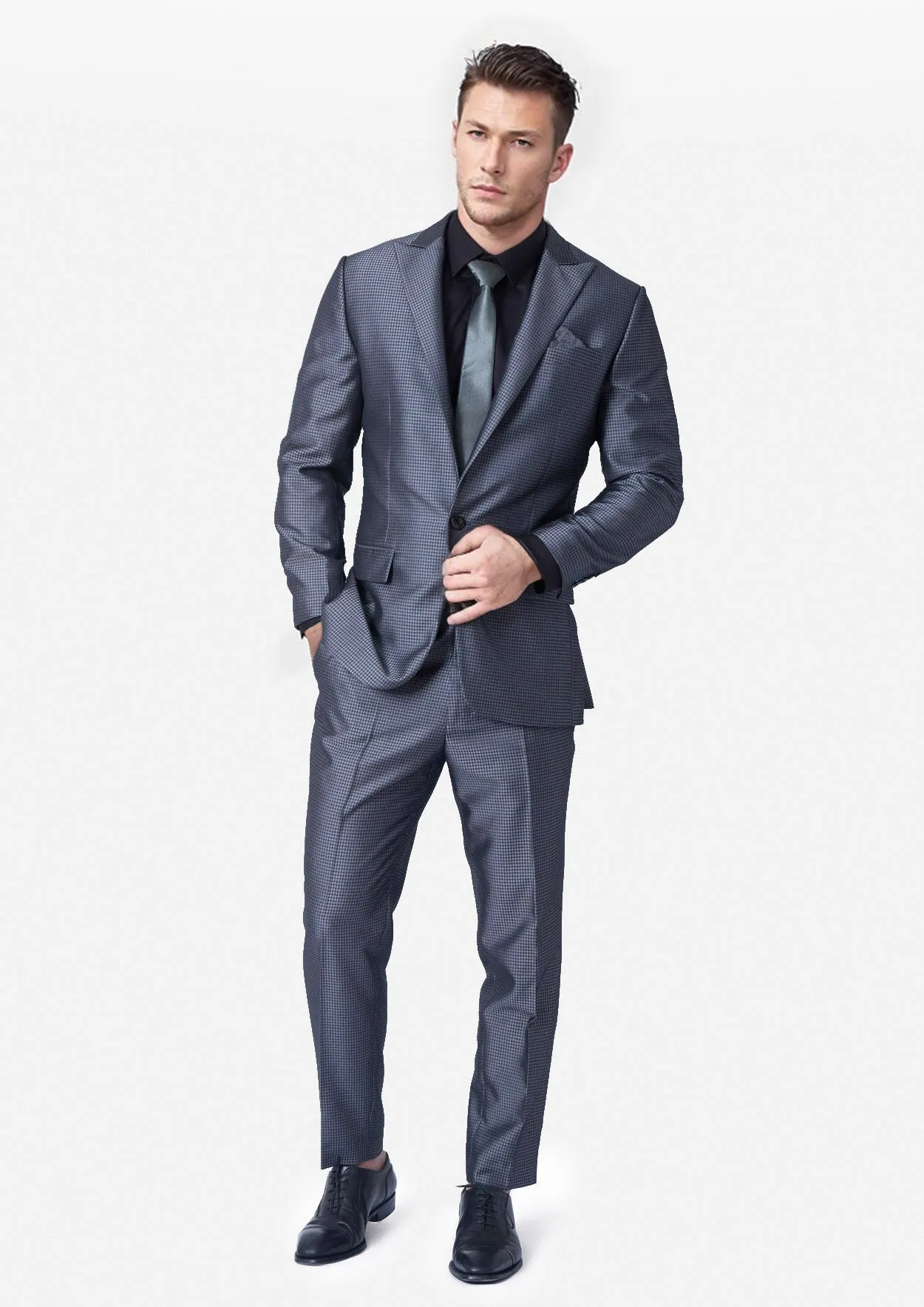 Bowery Grey Microcheck Suit