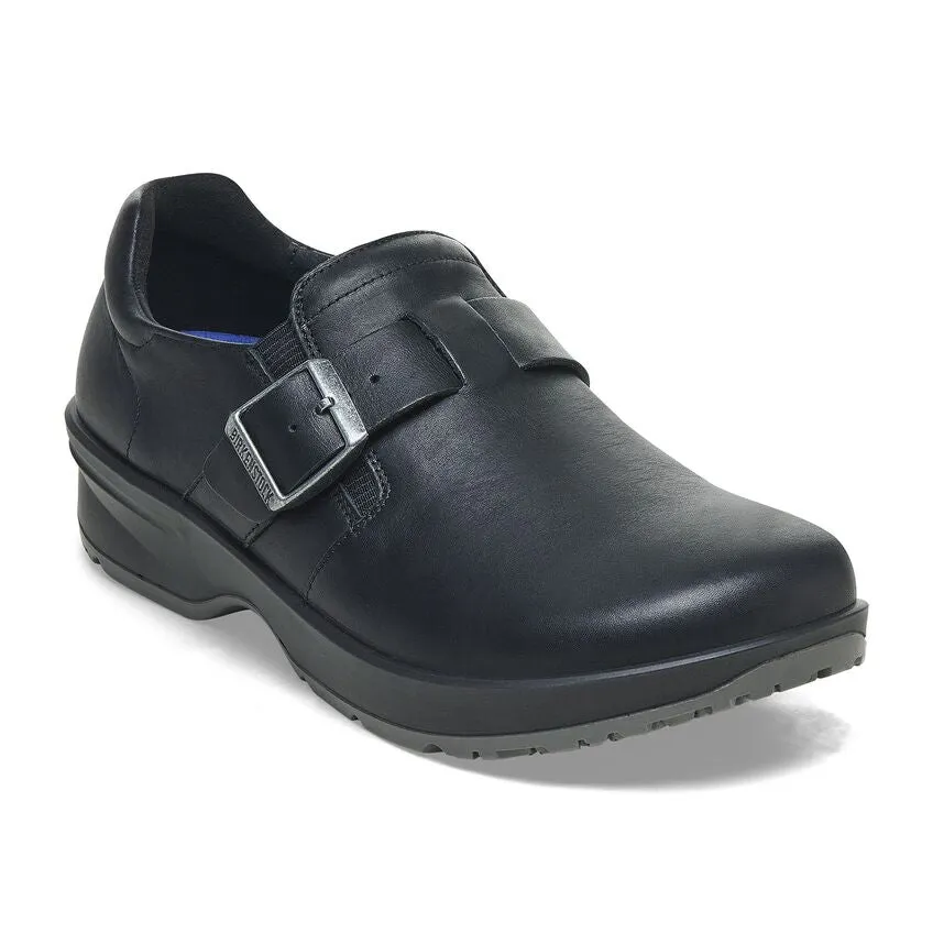 Caris Pro Leather Work Clog in Black