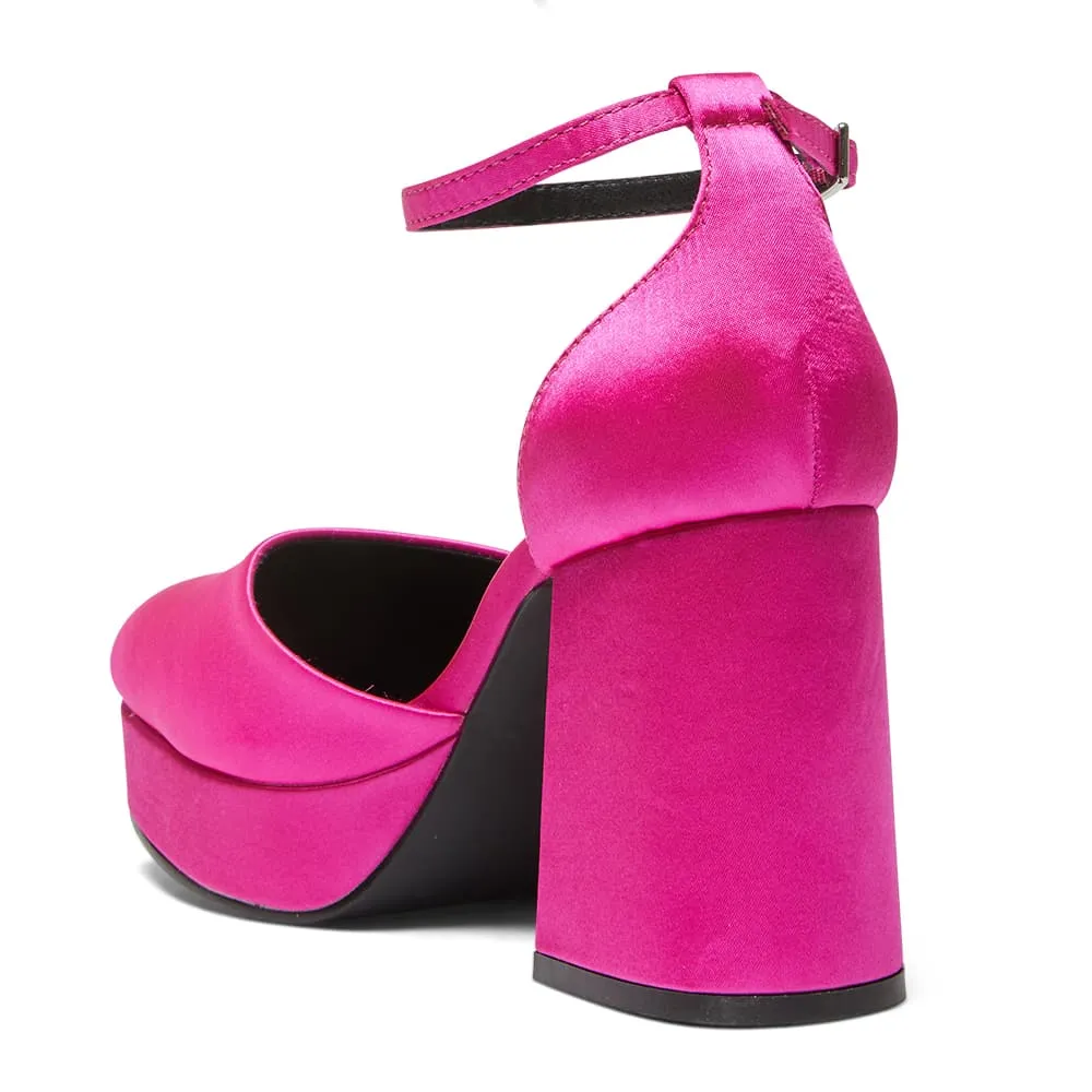 Chase Heel in Pink Satin