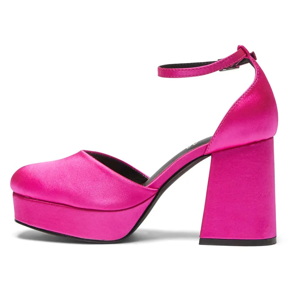 Chase Heel in Pink Satin