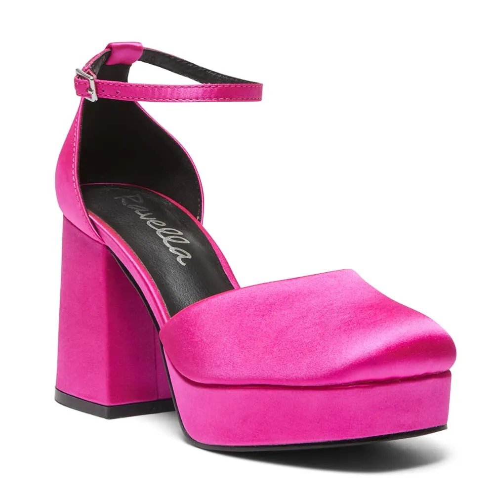 Chase Heel in Pink Satin