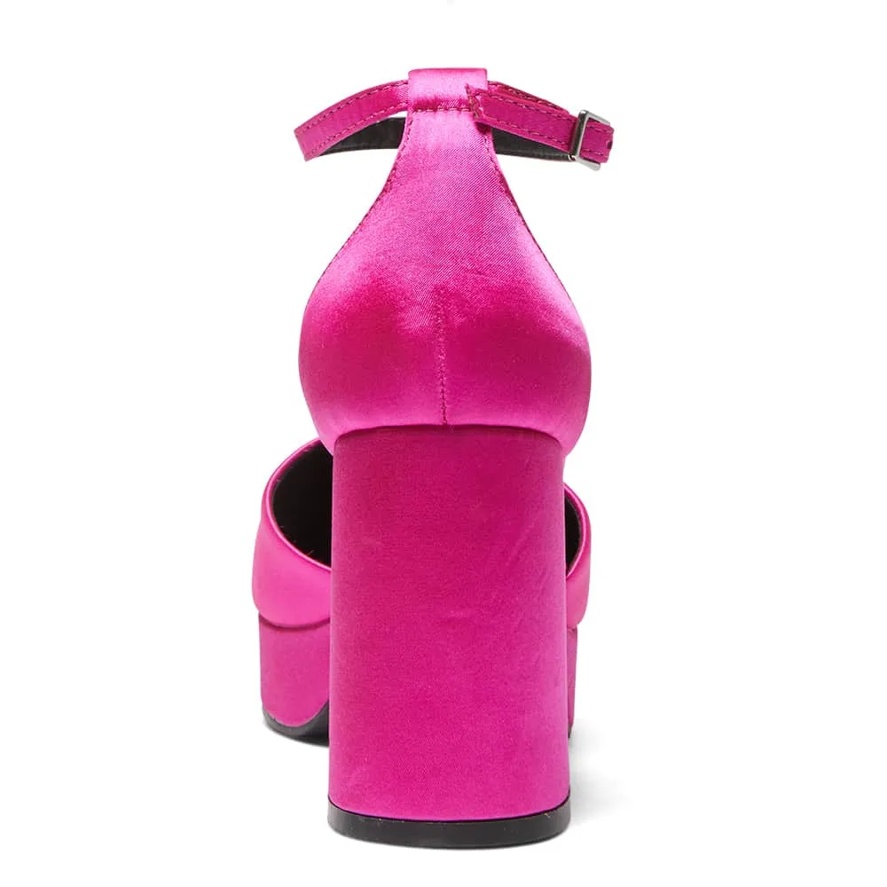 Chase Heel in Pink Satin