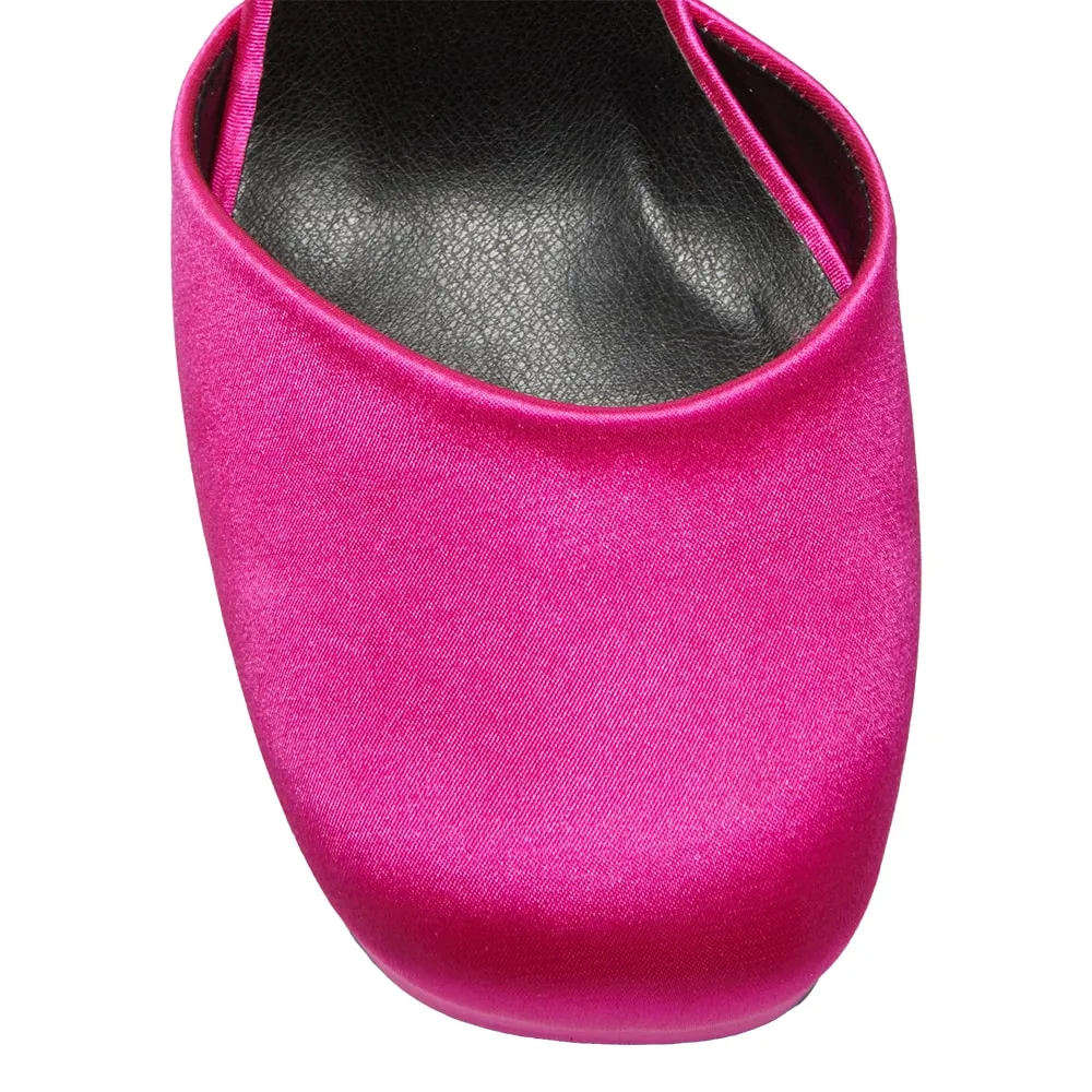 Chase Heel in Pink Satin