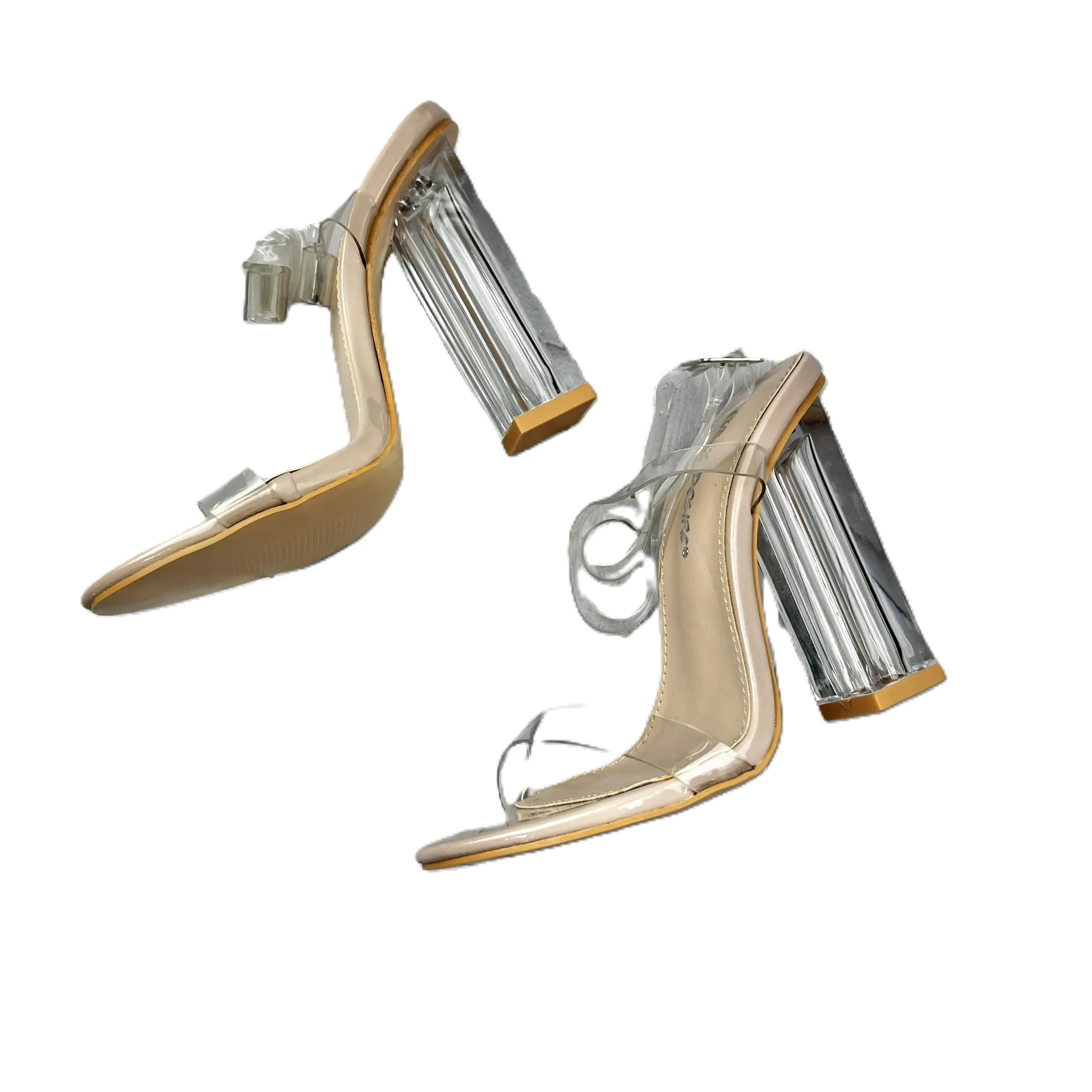 Clear Sandals Heels Block By Public Desire, Size: 5