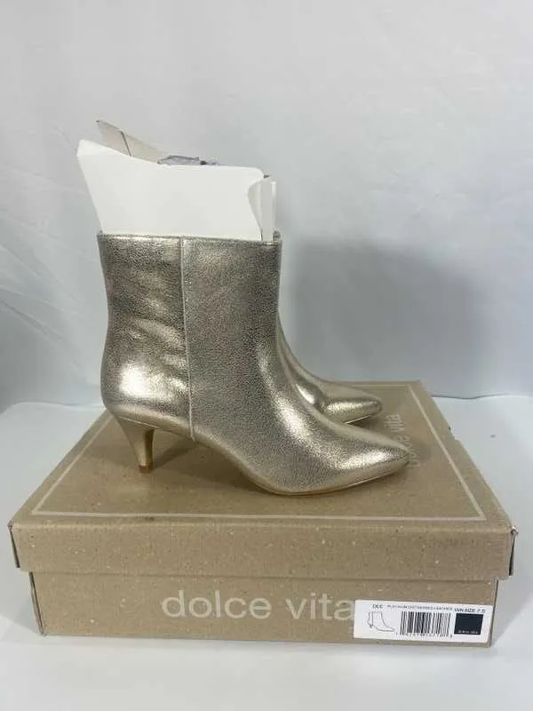 DEE BOOTIES PLATINUM DISTRESSED LEATHER - re:vita