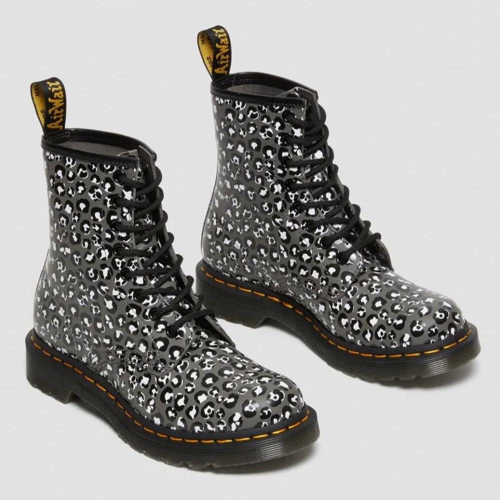 Dr. Martens Women's 1460 Leopard - Gunmetal