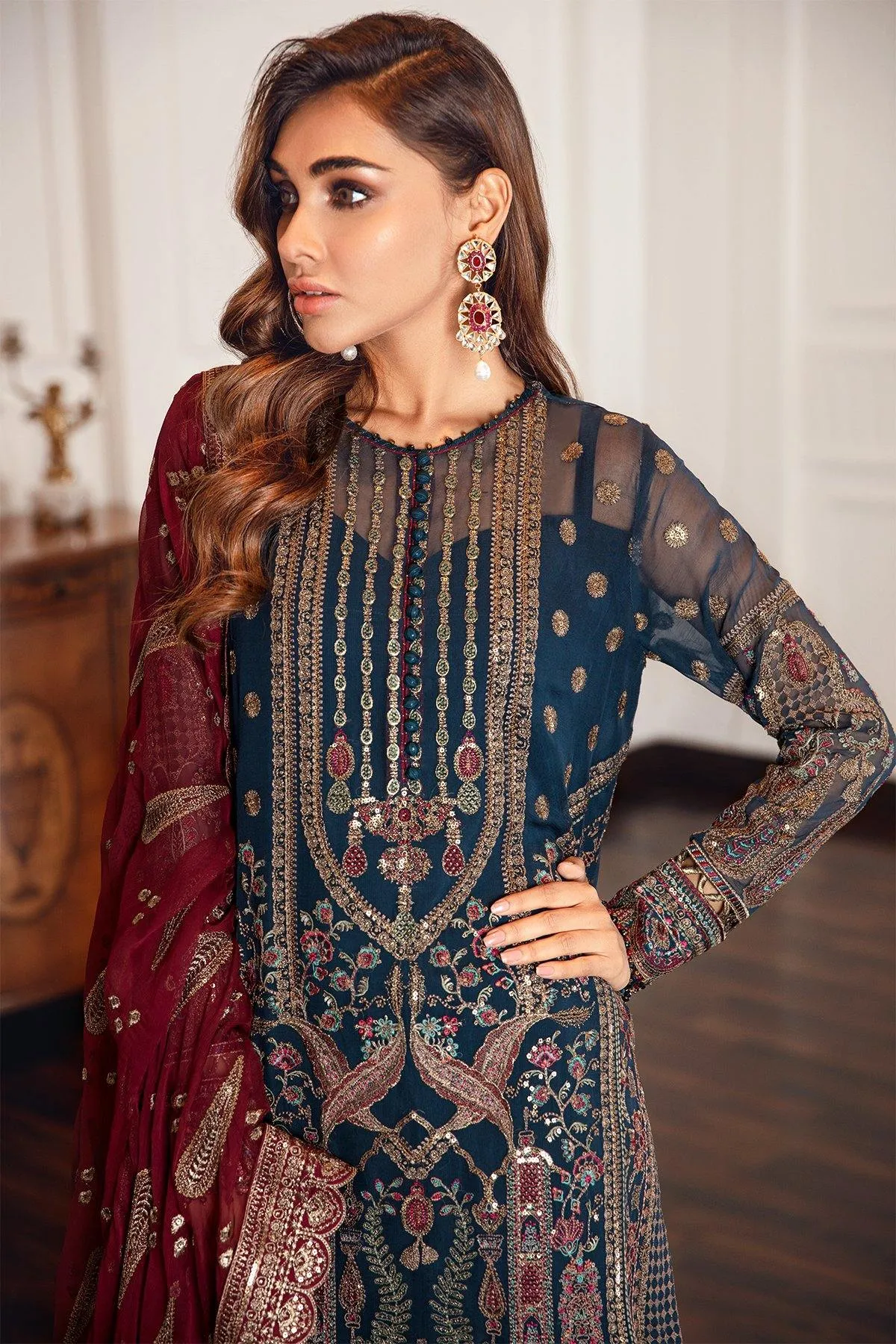 EMBROIDERED CHIFFON UC-3049