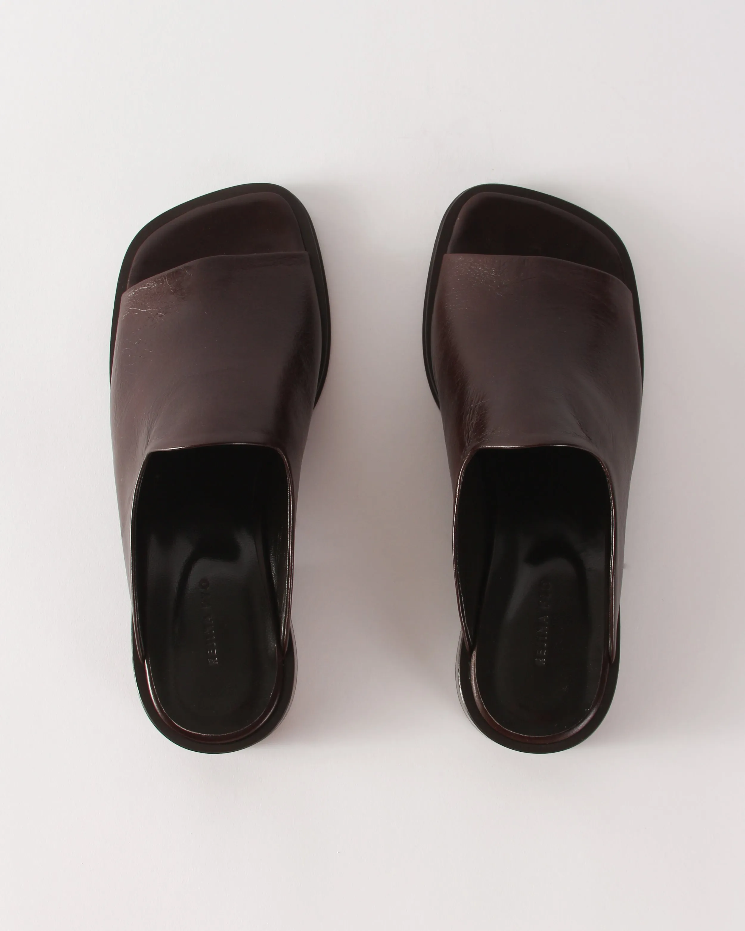 Flat Mule Leather Brown