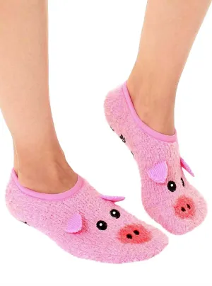 Fuzzy Pig Slippers