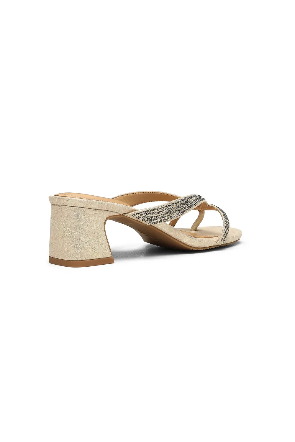 Glynn Block Heel Sandals - Light Gold