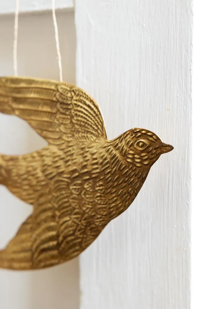 Gold Swallow Hanging Ornament