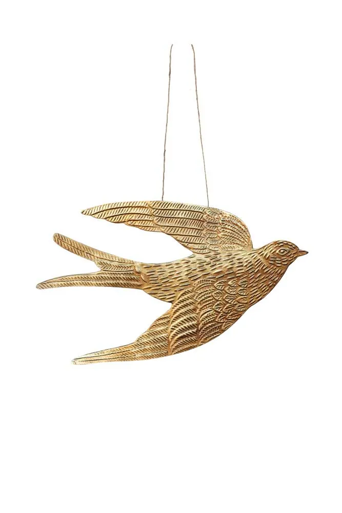 Gold Swallow Hanging Ornament