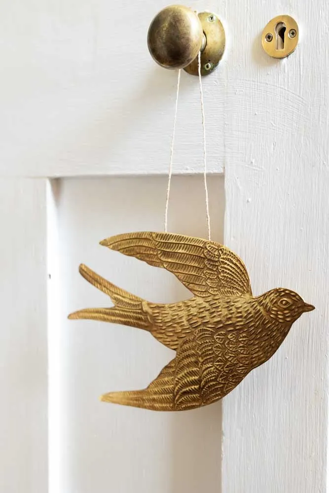 Gold Swallow Hanging Ornament