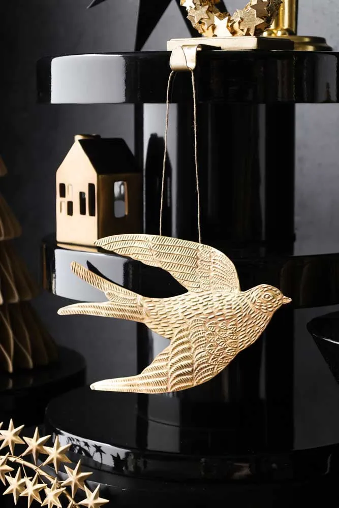 Gold Swallow Hanging Ornament