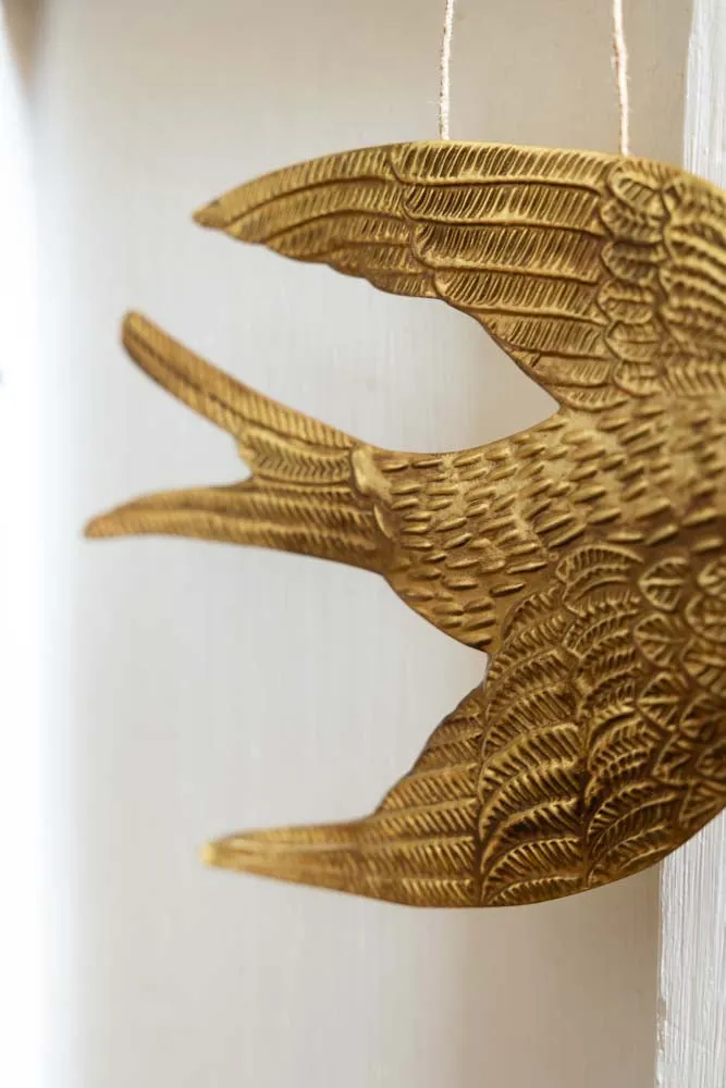 Gold Swallow Hanging Ornament