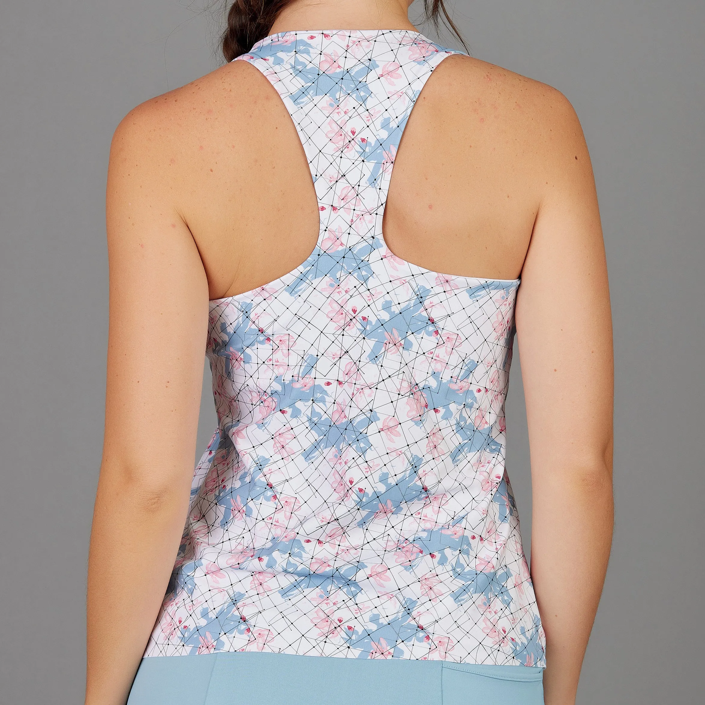 Grids Racerback Built-in Bra Top (print)