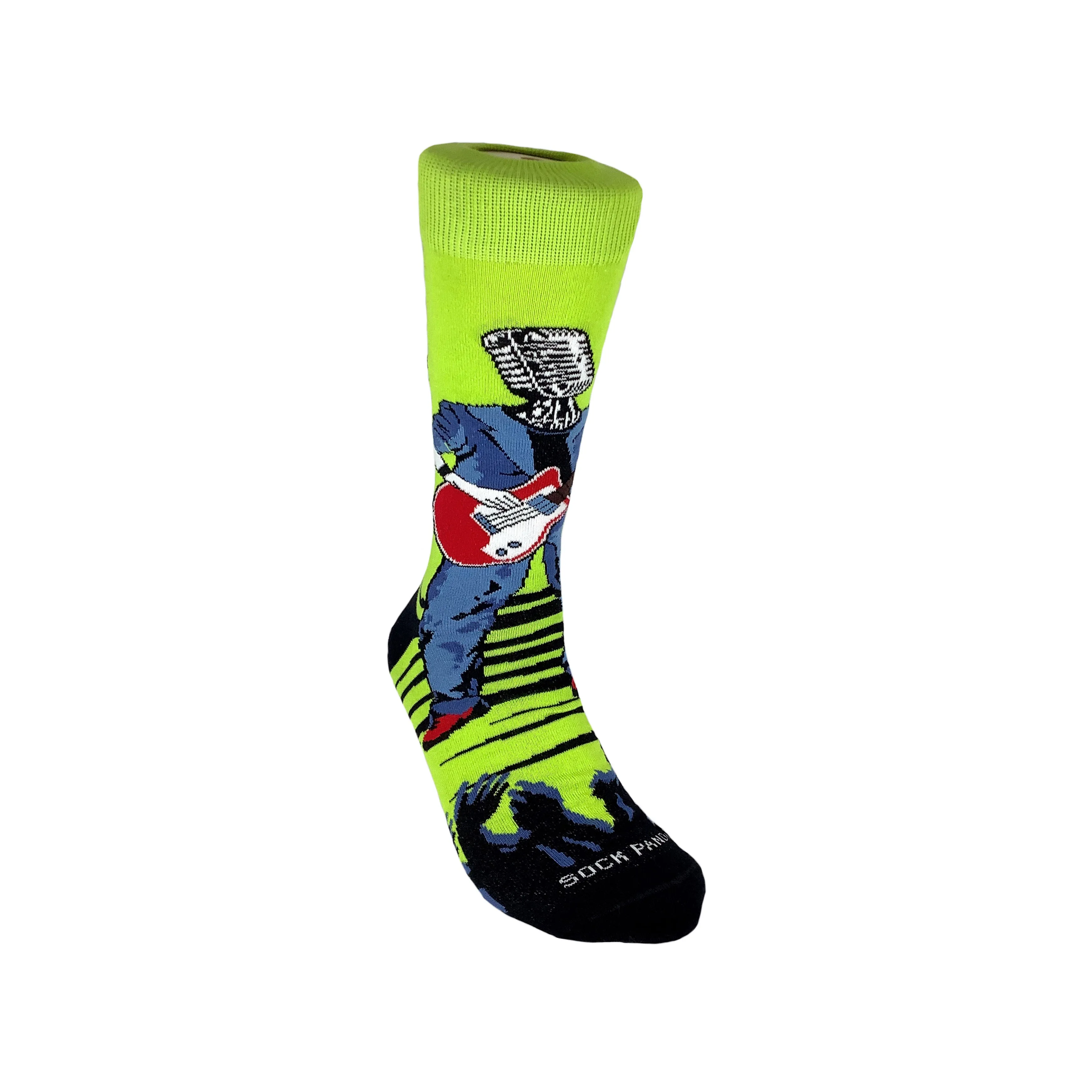 Guitar Singing Music Man Socks from the Sock Panda (Adult Large - Men's Shoe Sizes 8-12)