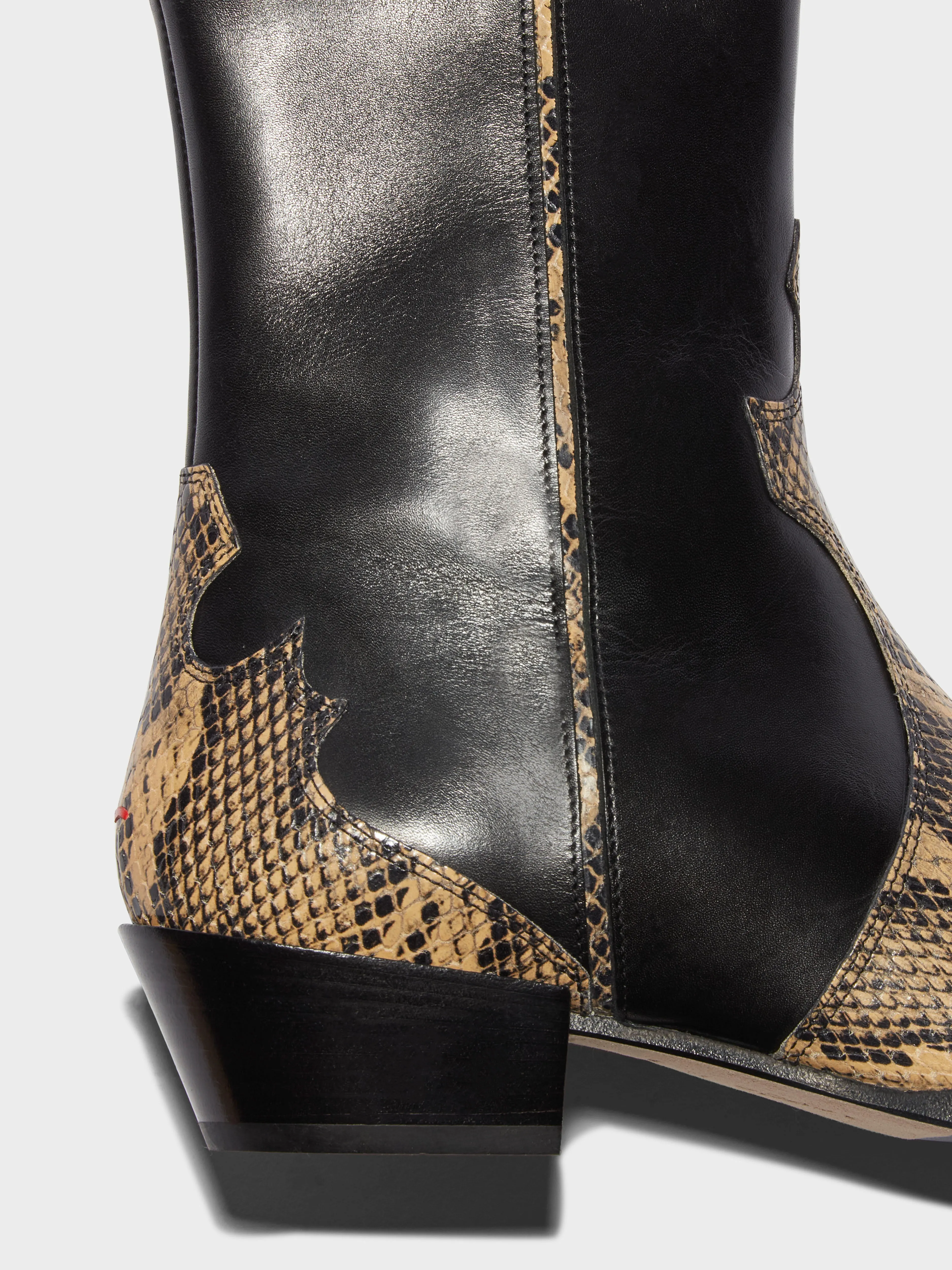 Hester Leather Cowboy Ankle Boots