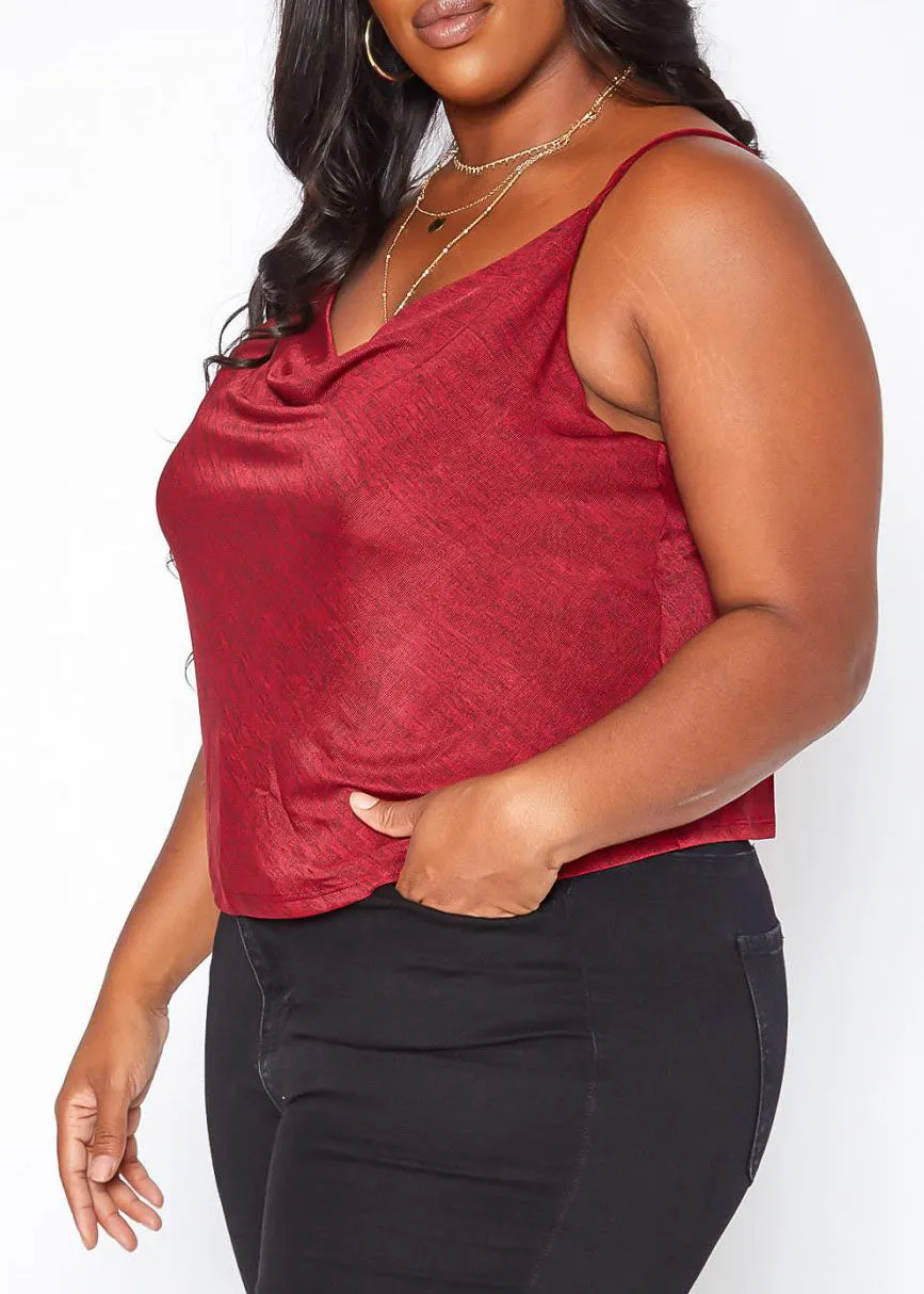 Hi Curvy Plus Size Cowl Neck Cami Top