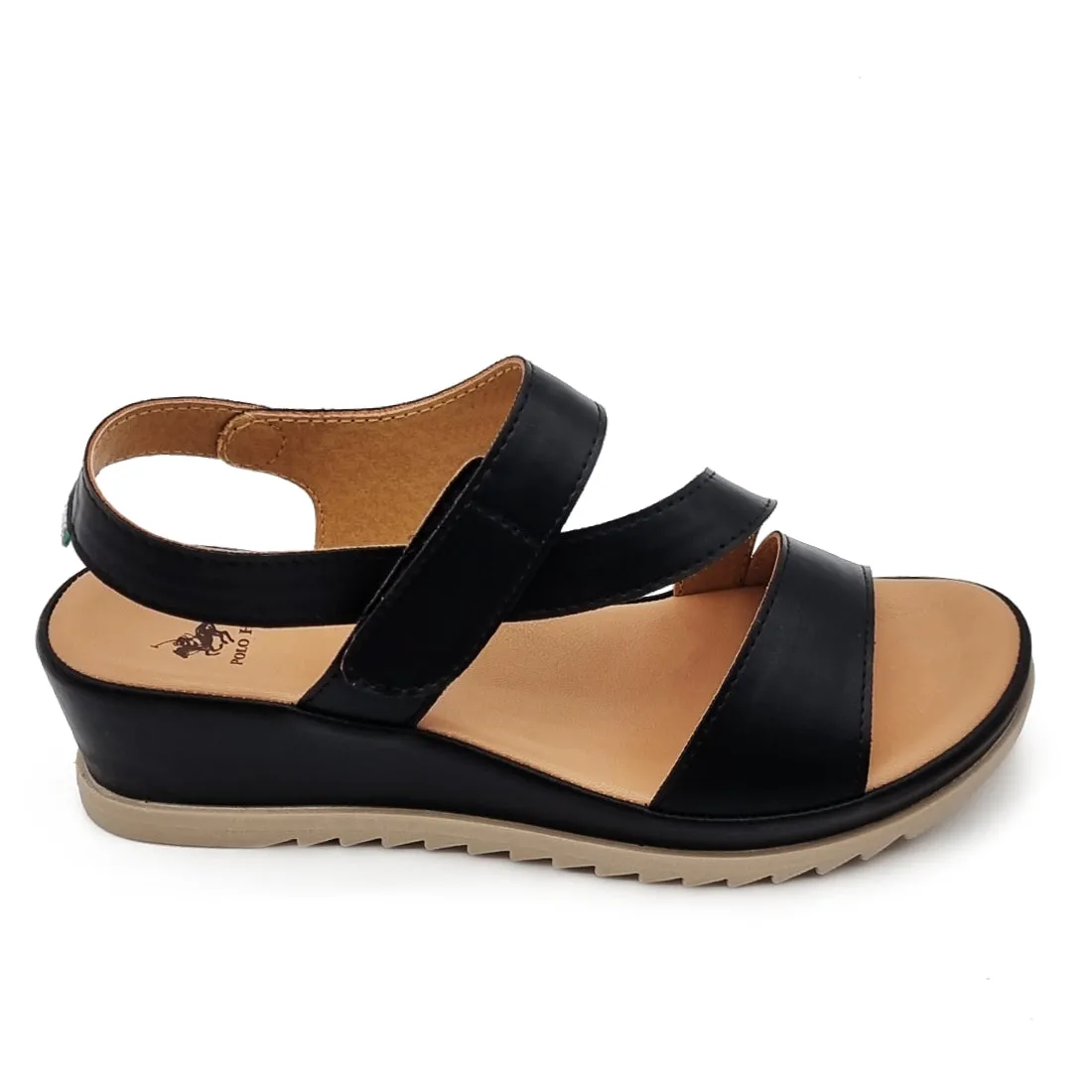 Hook Loop Strap Wedge Sandals