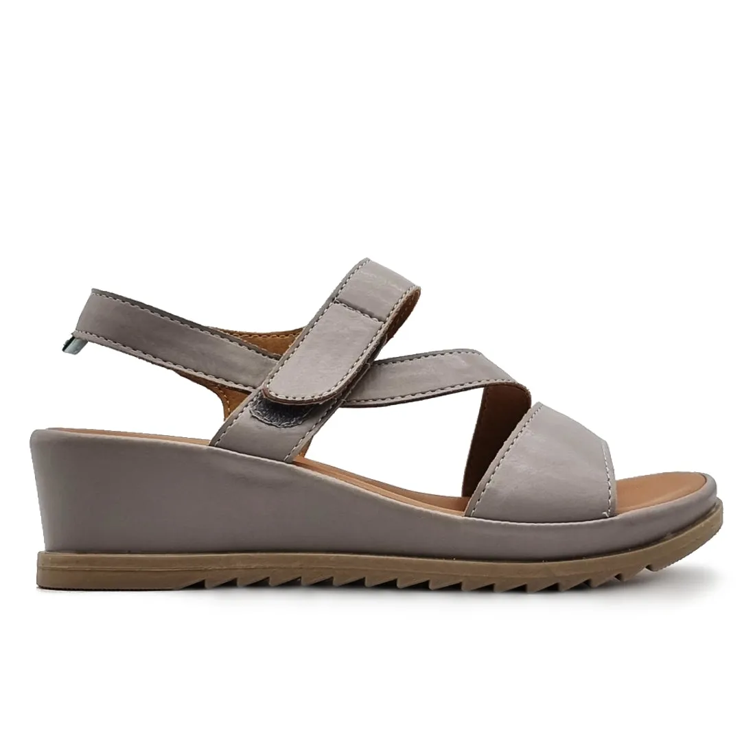 Hook Loop Strap Wedge Sandals