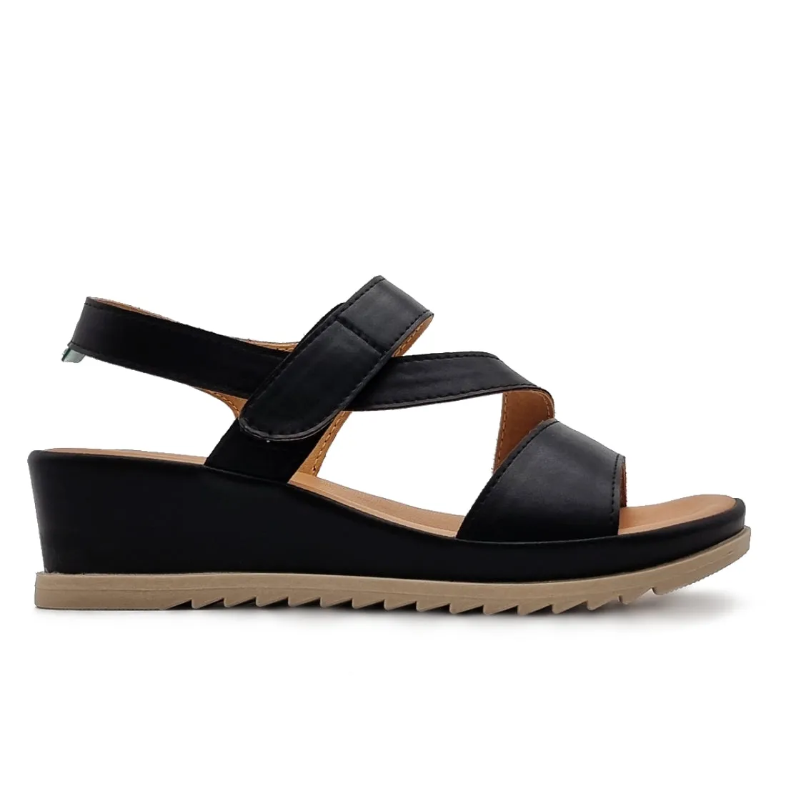 Hook Loop Strap Wedge Sandals