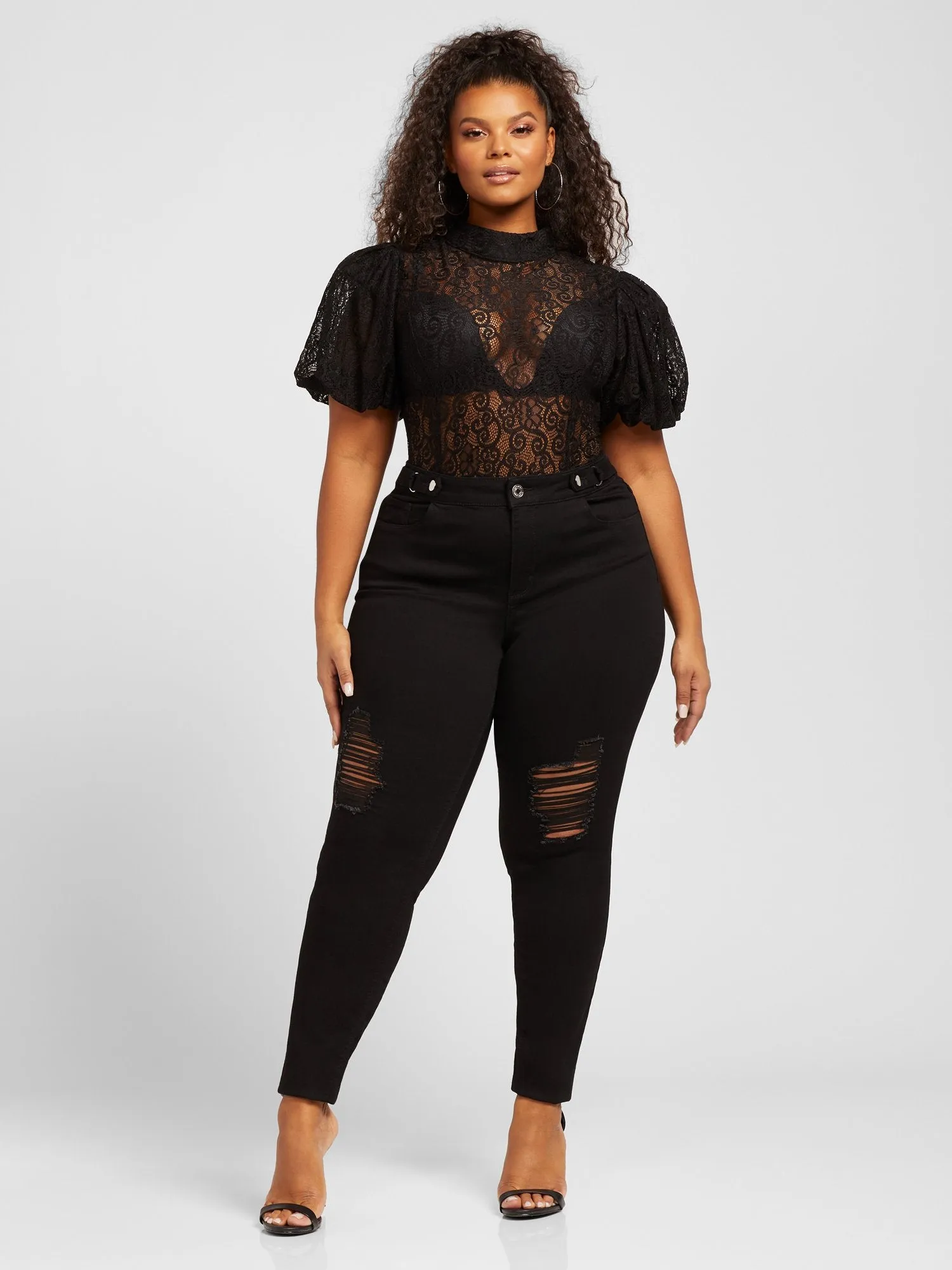 Ivy Puff Sleeve Lace Bodysuit